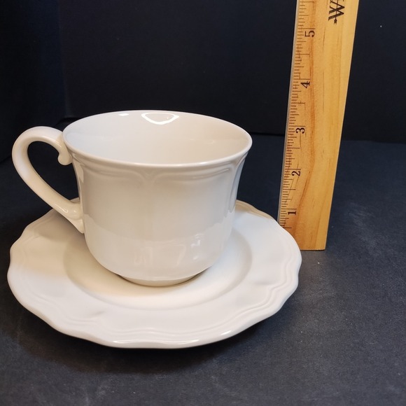 Set of 4 Federalist Ironstone Cup & Saucer‎ Scalloped Edge 4238 Japan 3" Vintage - Picture 15 of 16
